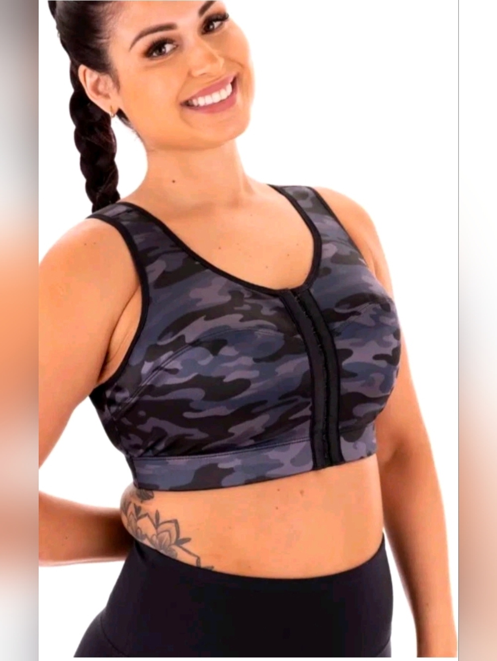 Limited Edition Black Camo ENELL SPORT High Impact Max Support Bra Full Figure
